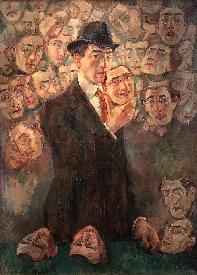 Raphaël Chanterou: Homme aux masques, 1930 Olio su tela.